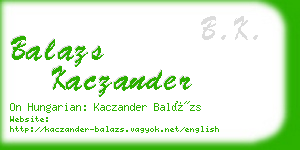 balazs kaczander business card